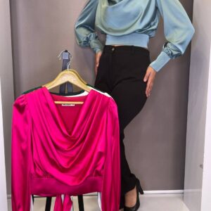 شومیز یقه آبشاری دخترونه